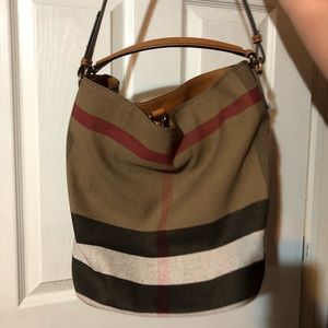 Burberry Susana check print bucket purse